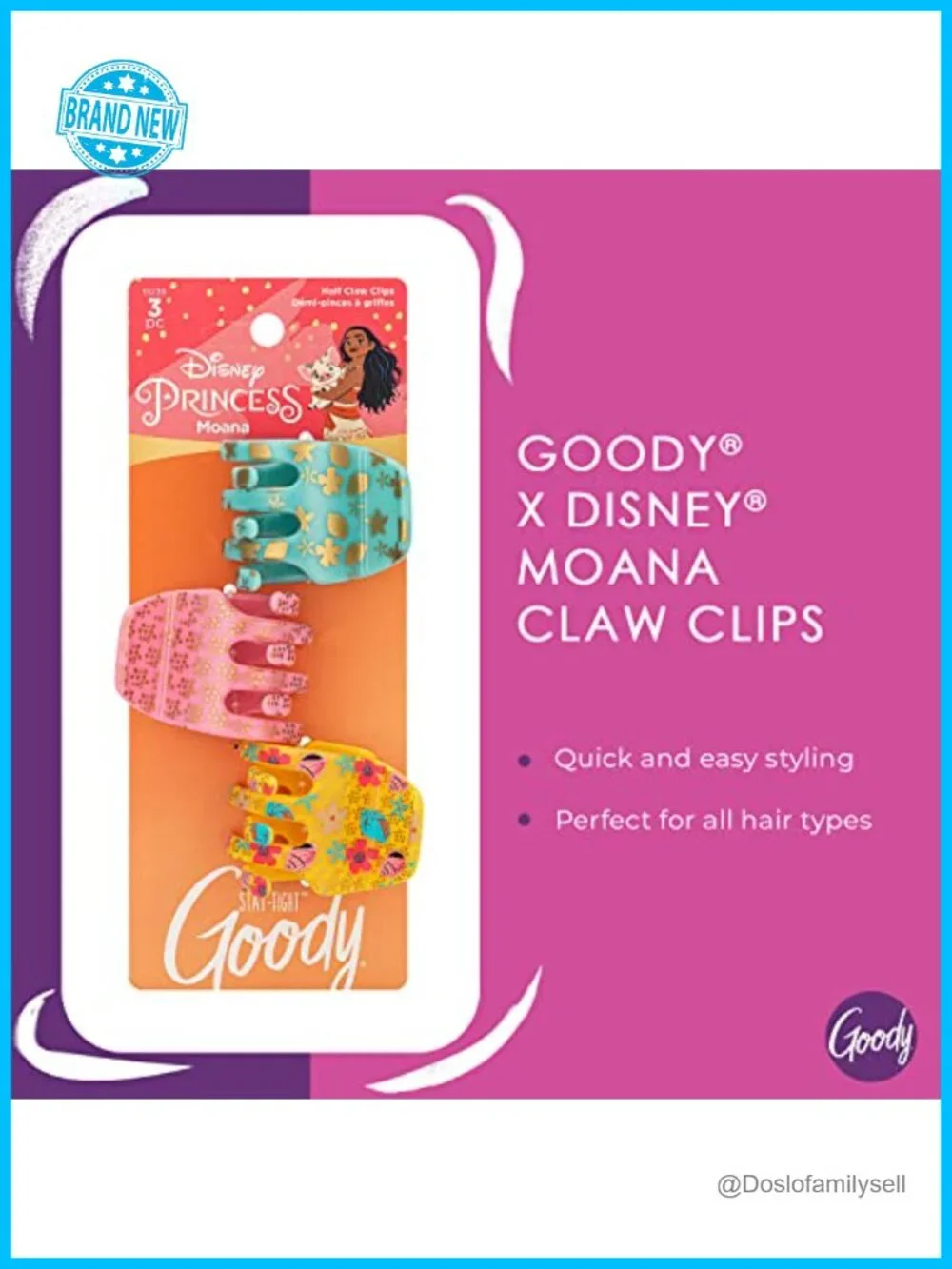 Claw Hair Clips - 3-Pack, SlideProof Grip, Plastic Hair Securing